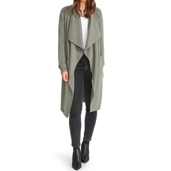 Nwt BB DAKOTA X STEVE MADDEN BB Dakota Trench Revolution Waterfall Lapel Knit Co - Picture 4 of 15